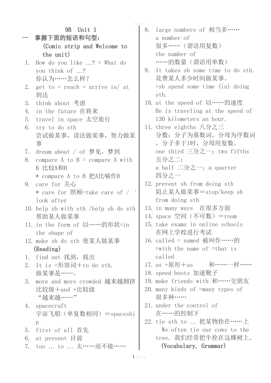 牛津英语九年级下册9B知识点(DOC 13页).doc_第1页