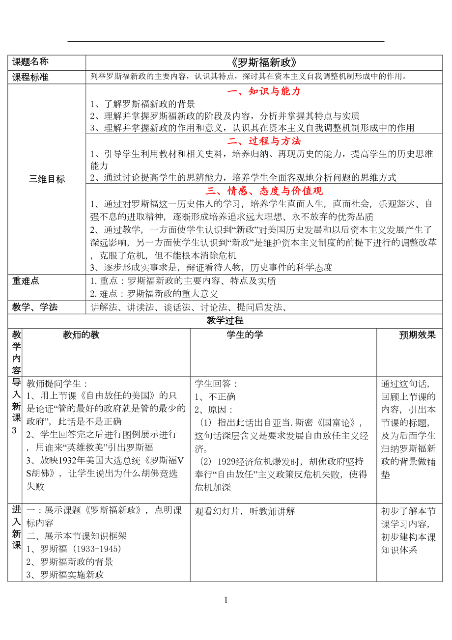 罗斯福新政教学设计(DOC)(DOC 7页).doc_第1页