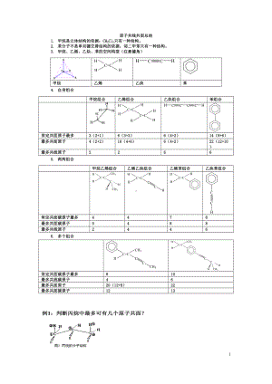 有机原子共线共面(有答案)(DOC 10页).doc