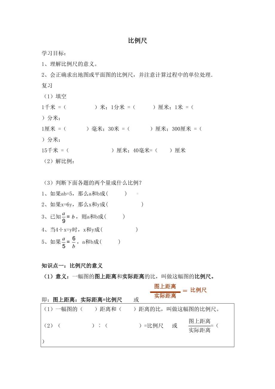 比例尺知识点和题型总结-(DOC 10页).doc_第1页