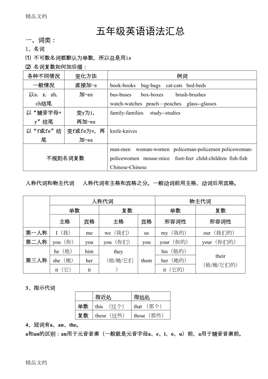 最新五年级英语语法汇总(DOC 7页).doc_第1页