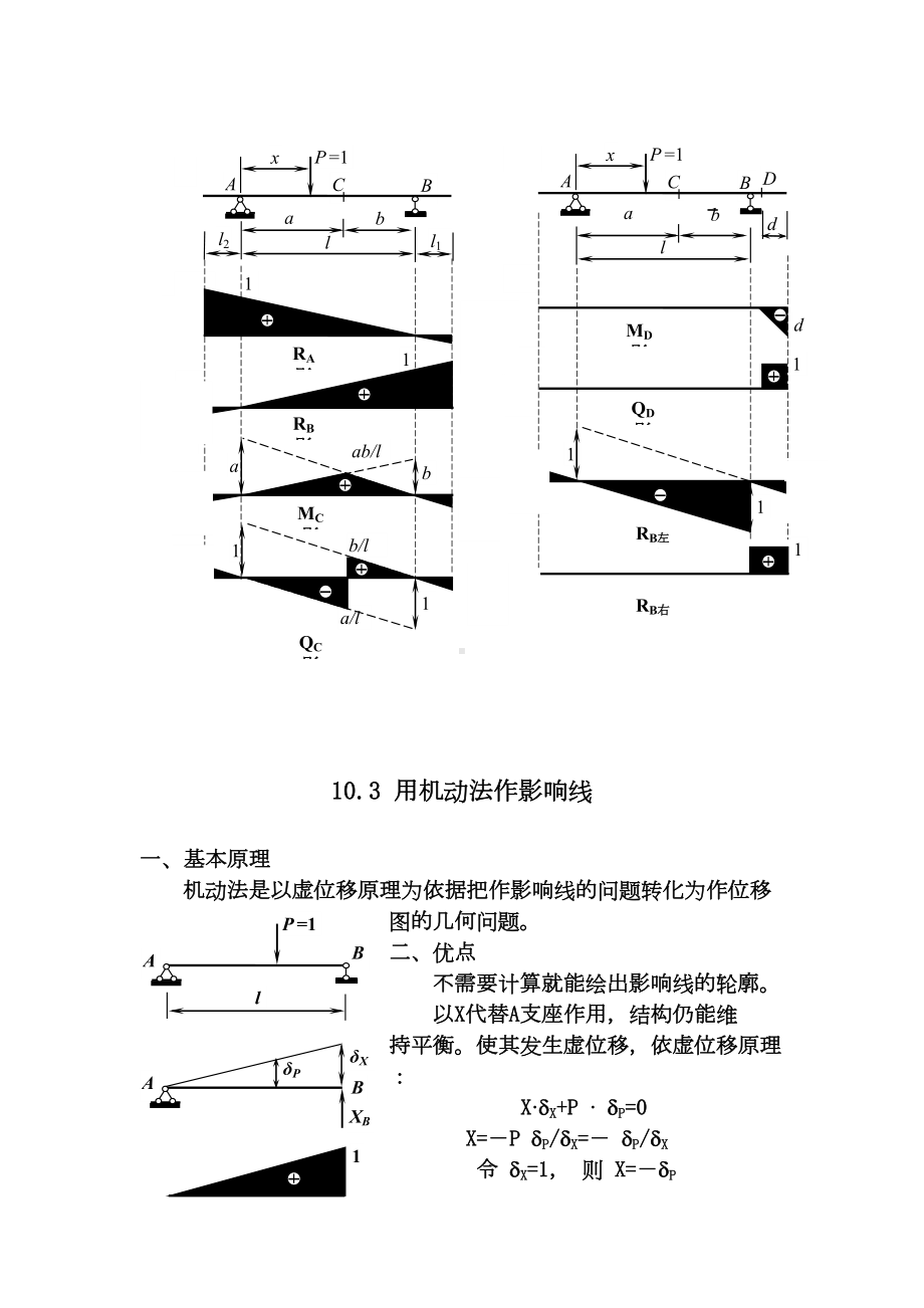 结构力学教案-第10章-影响线及其应用(DOC 15页).doc_第3页