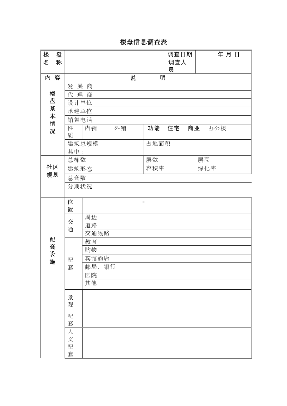 楼盘信息调查表(DOC 6页).doc_第1页