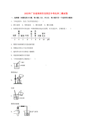 广东省深圳市龙岗区中考化学二模试题(含解析)(DOC 18页).doc