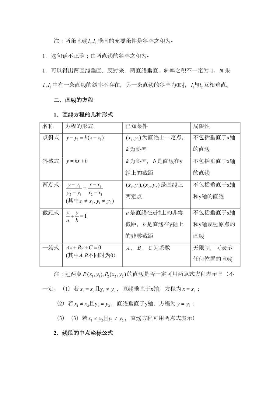 必修2直线与方程知识点归纳总结(DOC 7页).doc_第2页