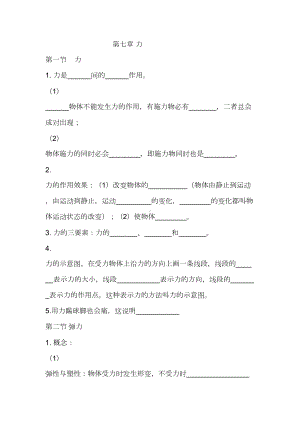 最新八年级物理下册各章知识点练习(DOC 16页).doc