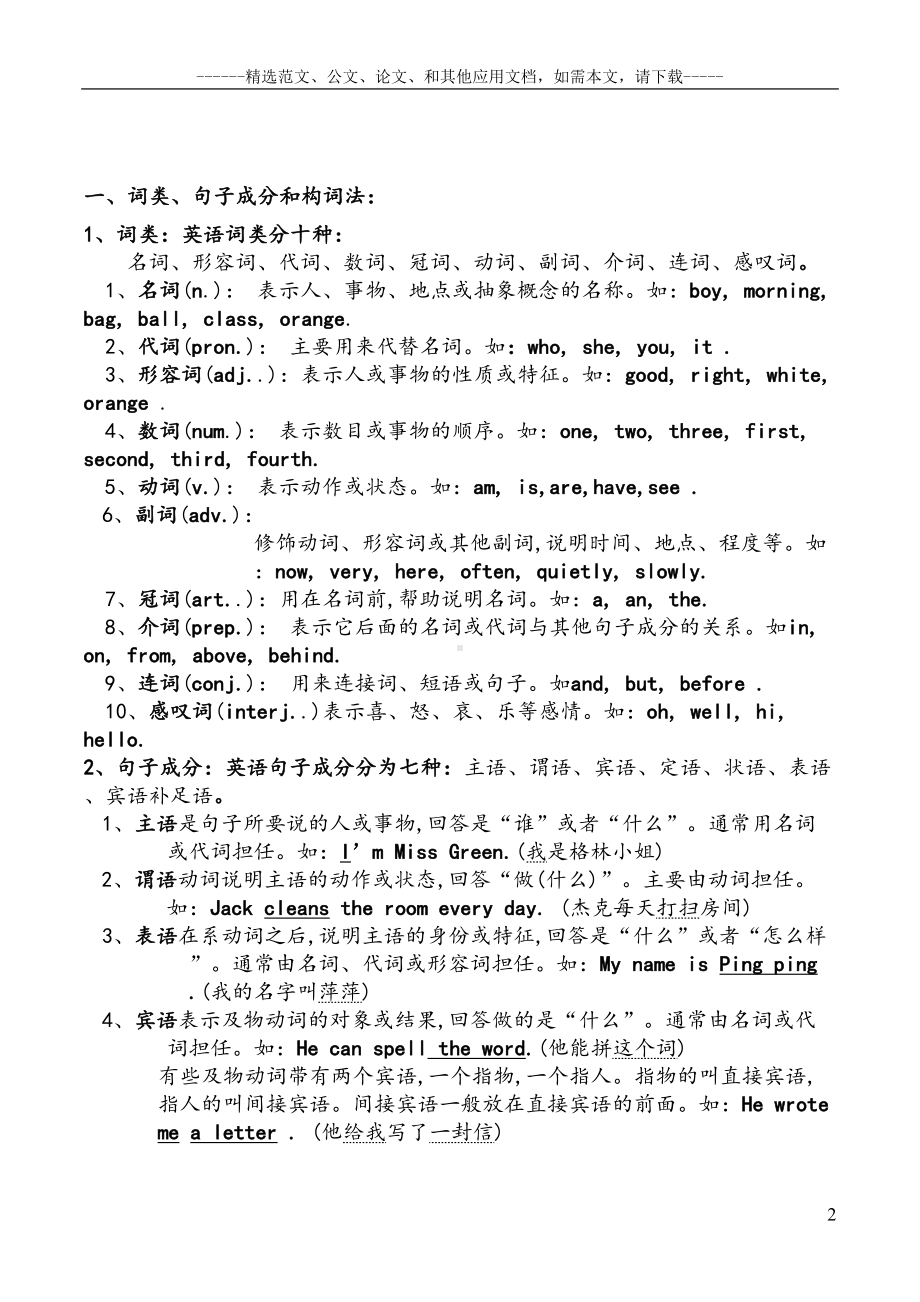 最新中考英语语法必考知识点汇总(DOC 102页).docx_第2页