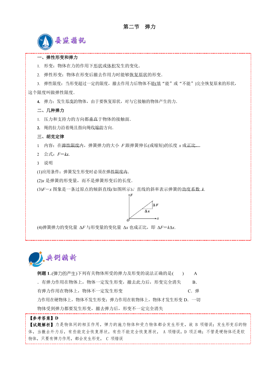 新课标初中升高中衔接-物理：弹力.docx_第1页