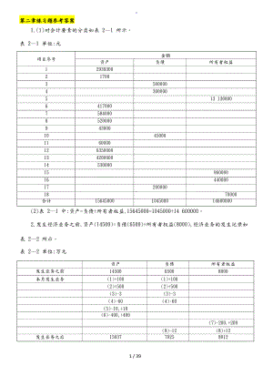 《会计学基础(第四版)》课后练习题参考答案.docx