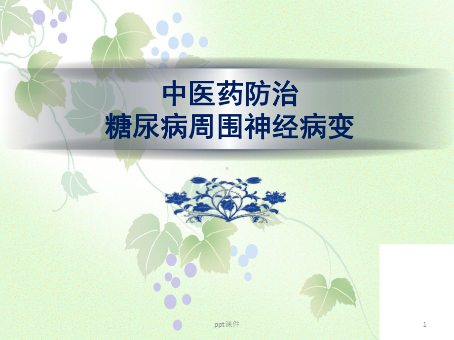 中医药防治糖尿病周围神经病变-课件.ppt_第1页