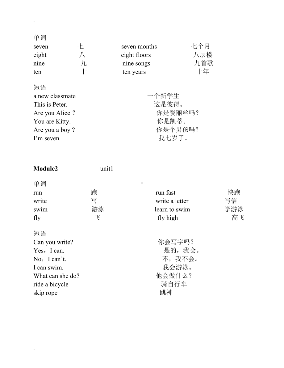 牛津版小学二年级上册英语知识点汇总(DOC 6页).docx_第2页