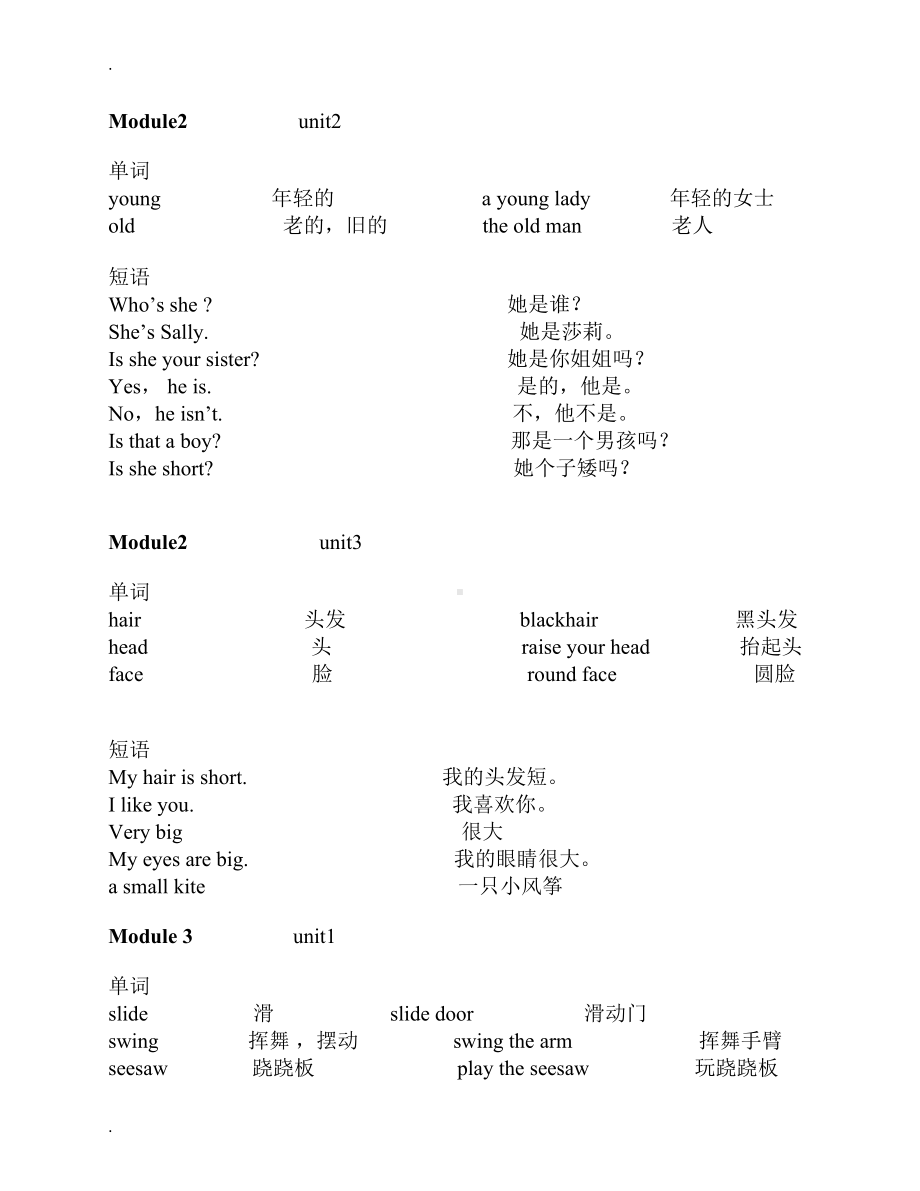 牛津版小学二年级上册英语知识点汇总(DOC 6页).docx_第3页