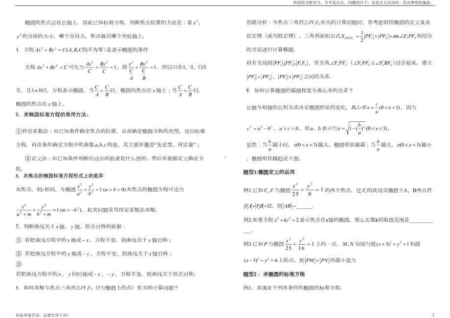 最全圆锥曲线知识点总结(新)(DOC 7页).doc_第2页