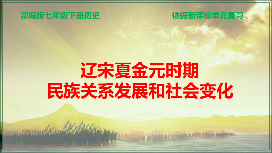 部编版七年级下册历史第二单元辽宋夏金元时期民族关系发展和社会变化单元复习课件100张.pptx_第1页