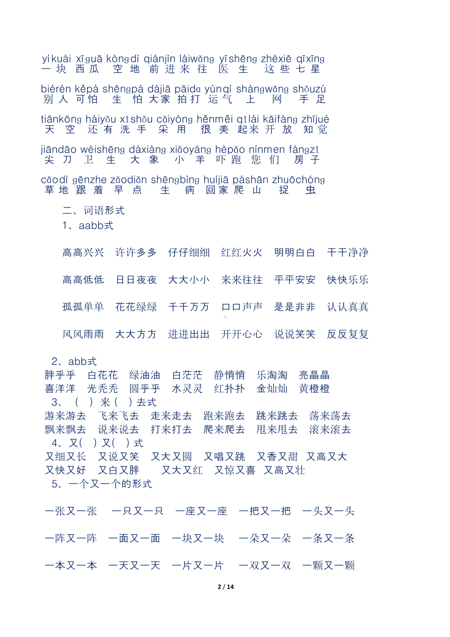 最新人教部编版小学一年级语文下册期末复习资料(DOC 14页).doc_第2页