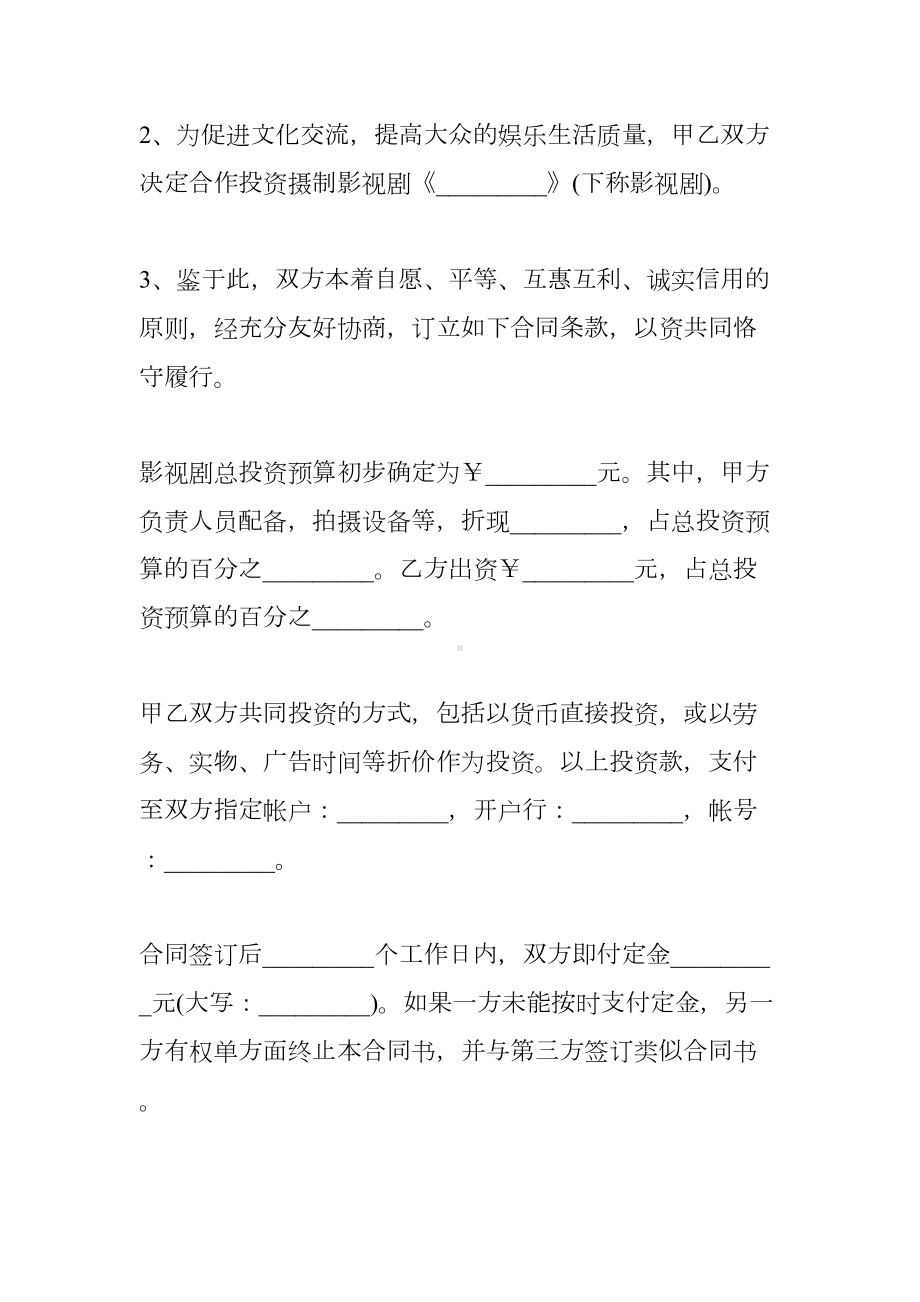 网络剧投资合同范本(DOC 18页).docx_第2页