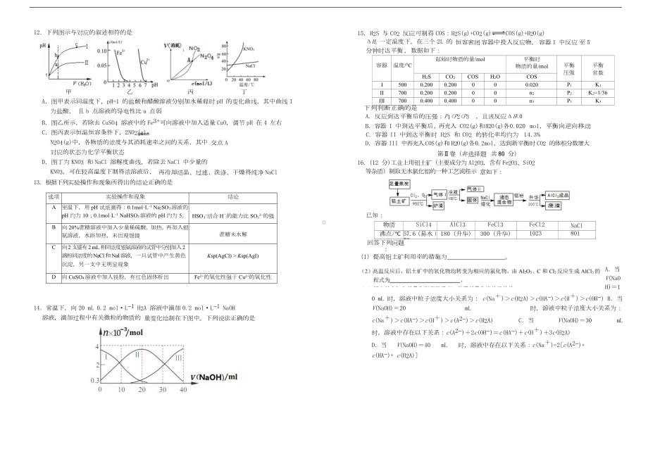 江苏省四校2019届高三化学下学期期初调研检测试题(含参考答案)(DOC 8页).doc_第3页