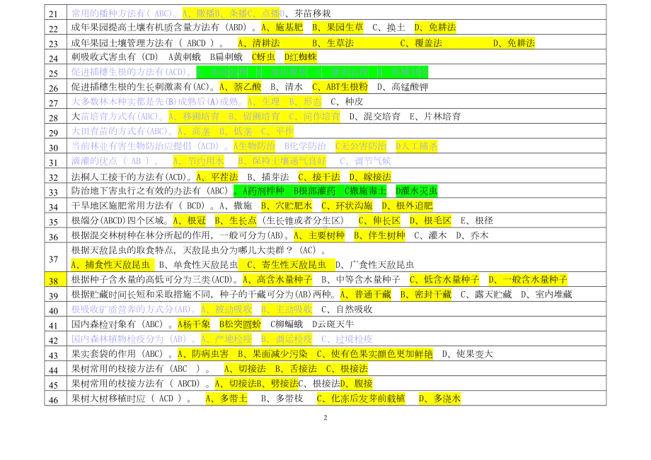 林业职称考试题多选题汇总(DOC 11页).doc_第2页