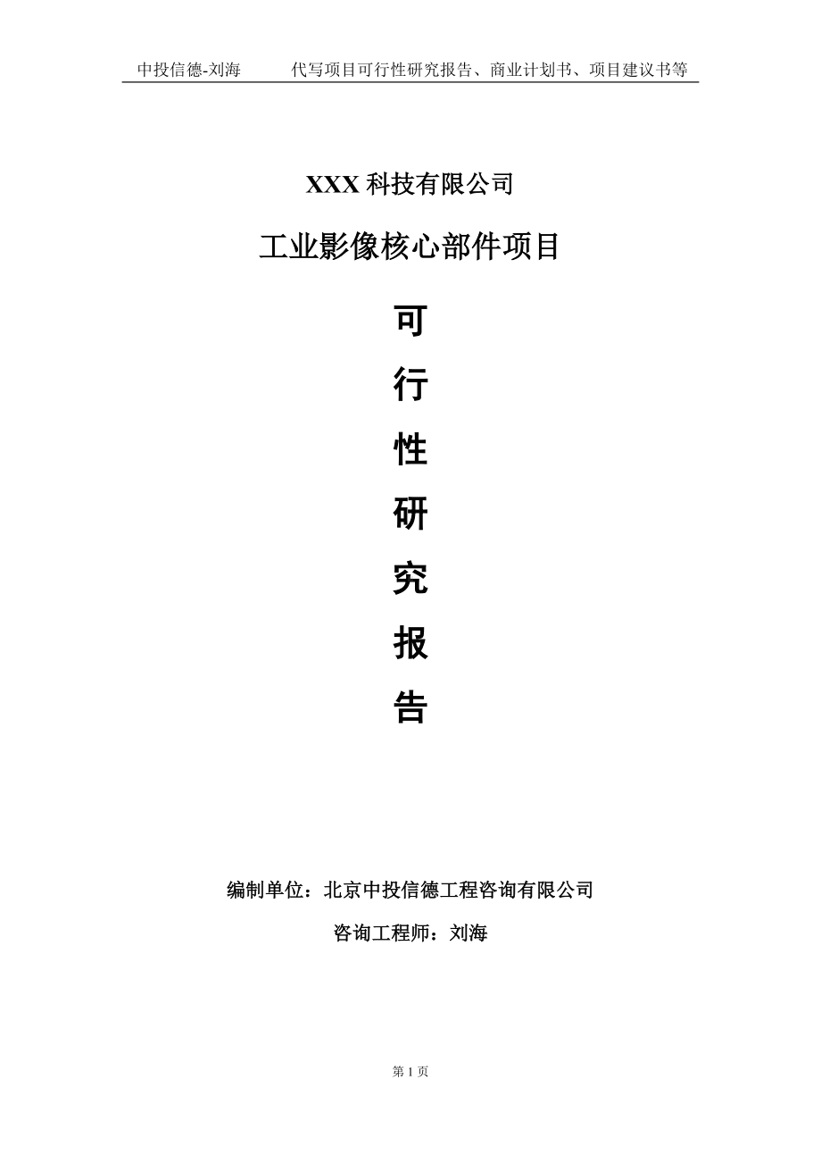 工业影像核心部件项目可行性研究报告写作模板定制代写.doc_第1页