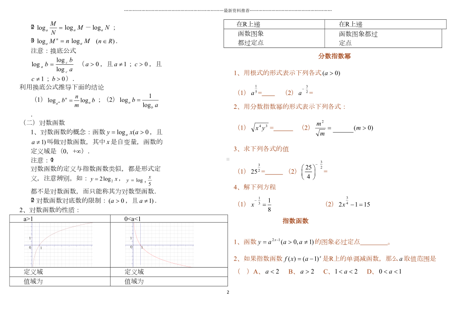 指数函数与对数函数知识点总结精编版(DOC 5页).docx_第2页