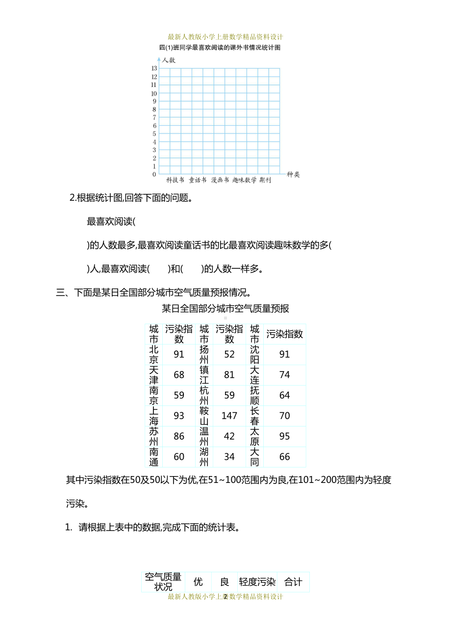 最新人教版四年级上册数学第七单元测试卷(一)(DOC 5页).doc_第2页