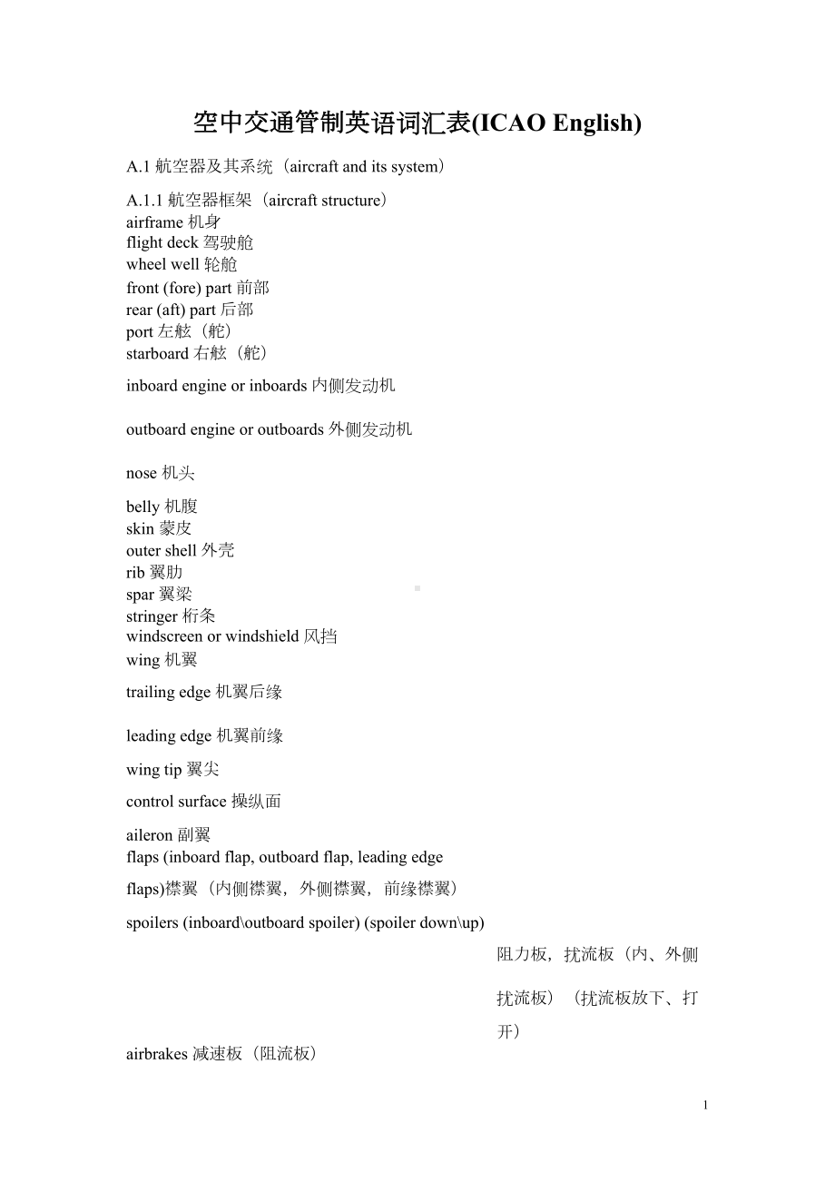 空中交通管制英语词汇表汇总(DOC 29页).doc_第1页