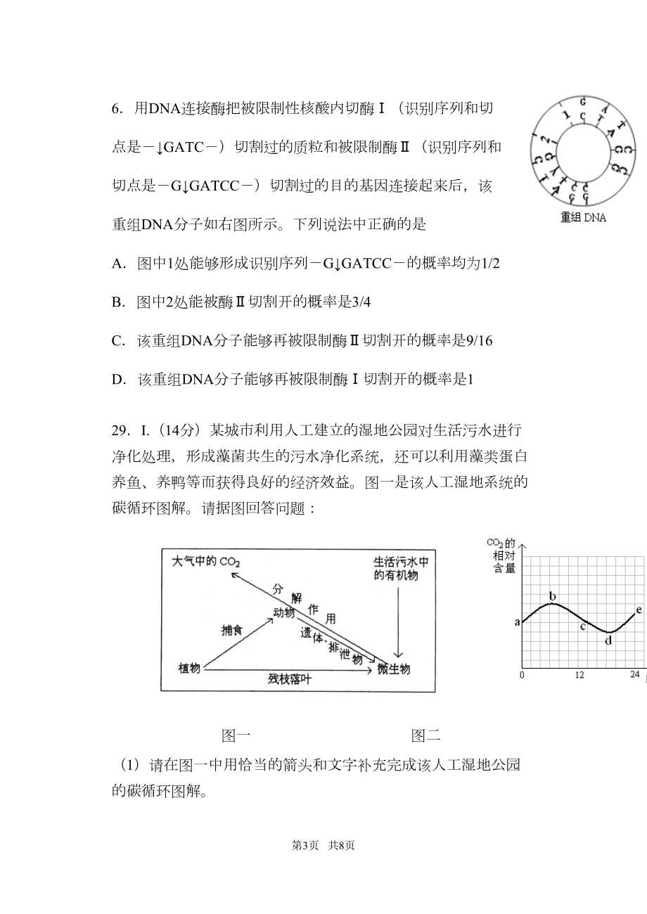 生物高考模拟试题及答案(DOC 7页).doc_第3页