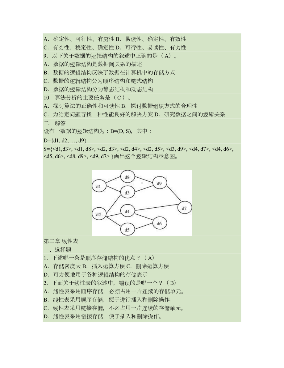 数据结构与算法习题库重点(DOC 27页).doc_第2页