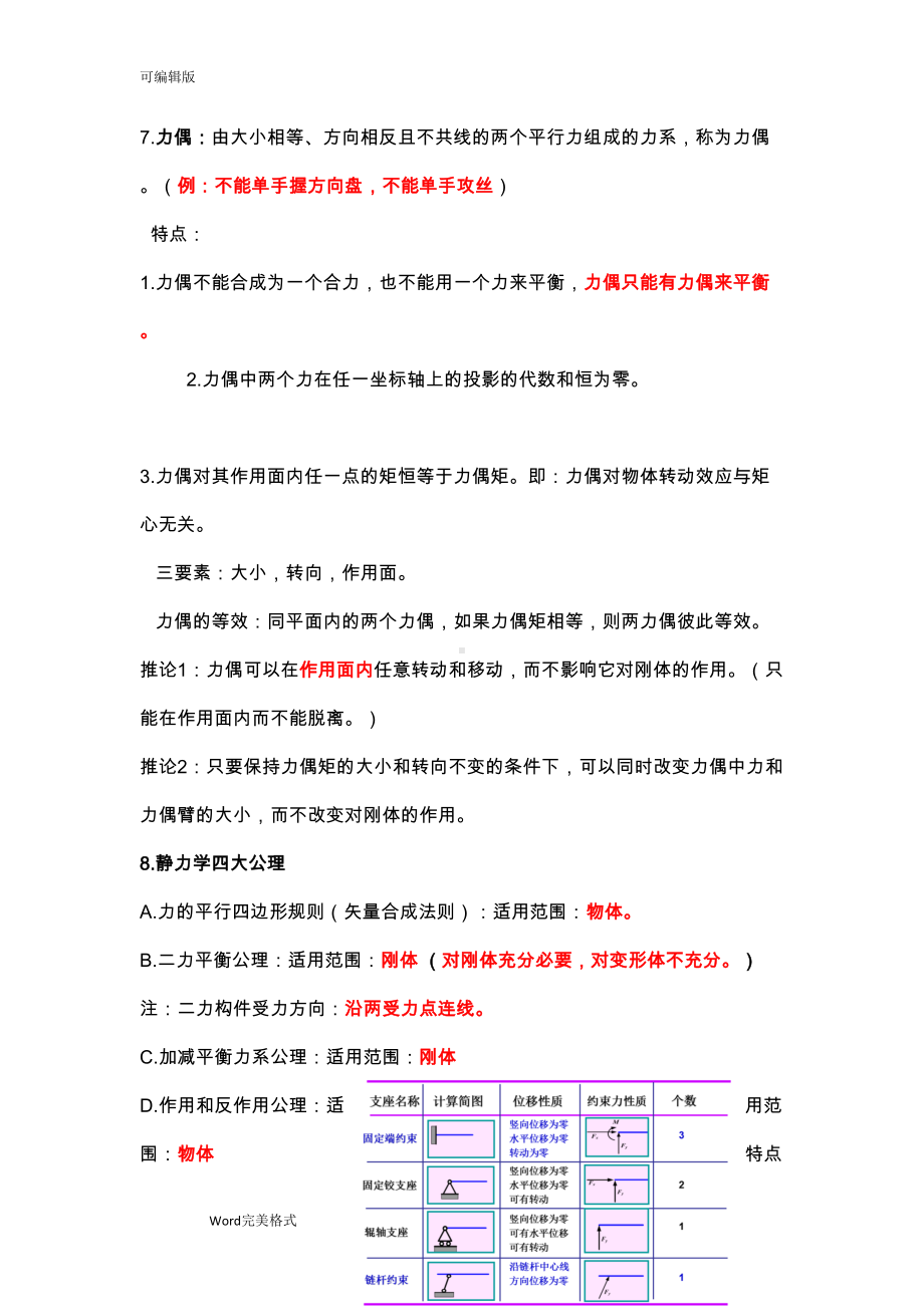 工程力学知识点总结(DOC 16页).doc_第2页