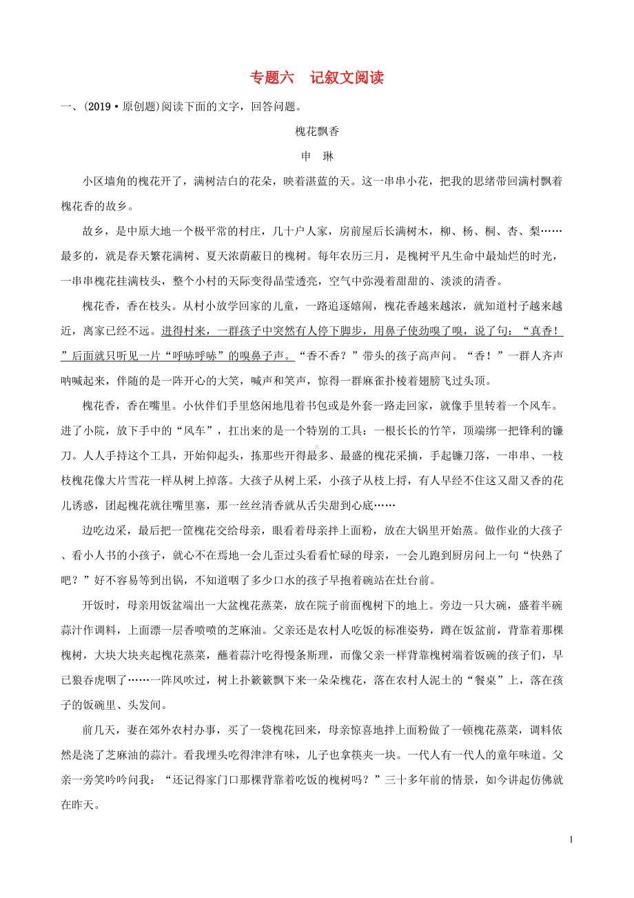 福建省2019年中考语文专题复习六记叙文阅读习题2(DOC 48页).doc_第1页