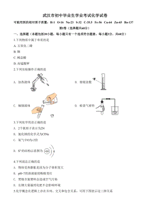 湖北省武汉市2020年中考化学试题(DOC 6页).doc