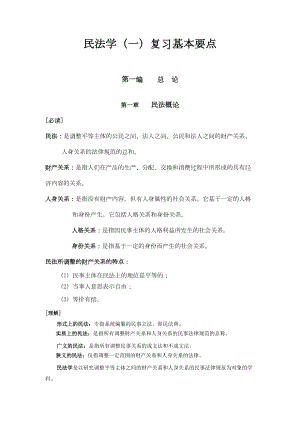 民法学(一)复习重点(DOC 31页).doc