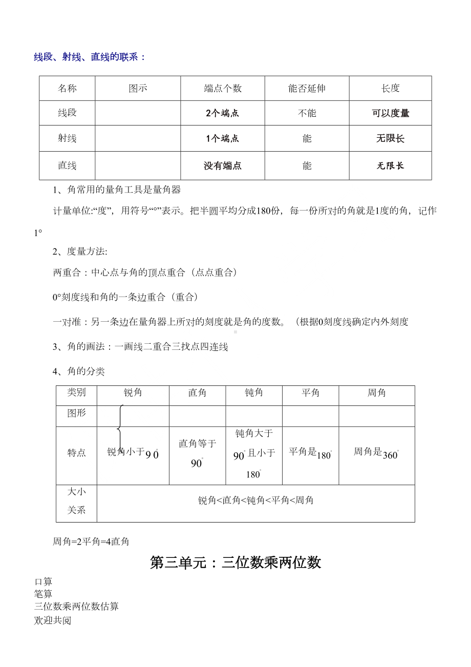 新青岛版四年级数学上册知识点归纳(DOC 6页).doc_第3页