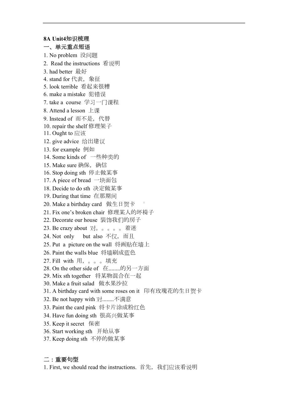 牛津译林版英语八年级英语上册-Unit4-知识点梳理(DOC 7页).docx_第1页