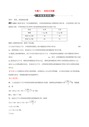 河南省中考数学专题复习专题六实际应用题训练(DOC 25页).docx