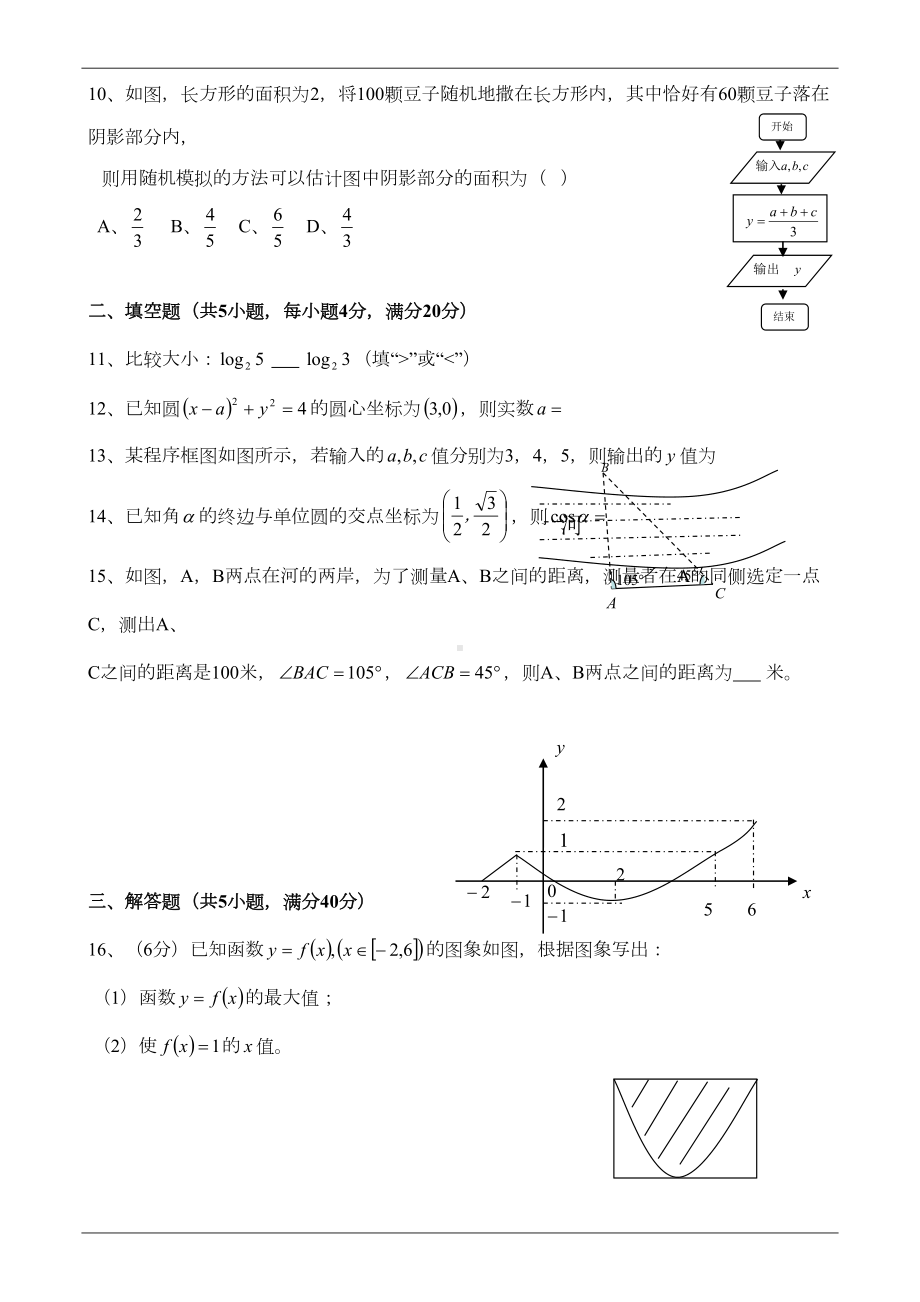 湖南省普通高中学业水平考试数学模拟试题及参考答案(DOC 6页).doc_第2页