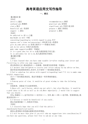 高中英语高考复习应用文写作指导（建议+推荐+观点议论）.doc