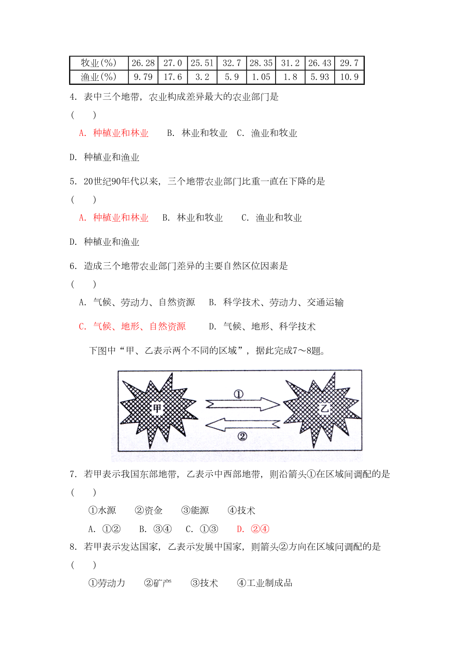 必修三第一章单元测试--湘教版必修3(DOC 14页).doc_第2页