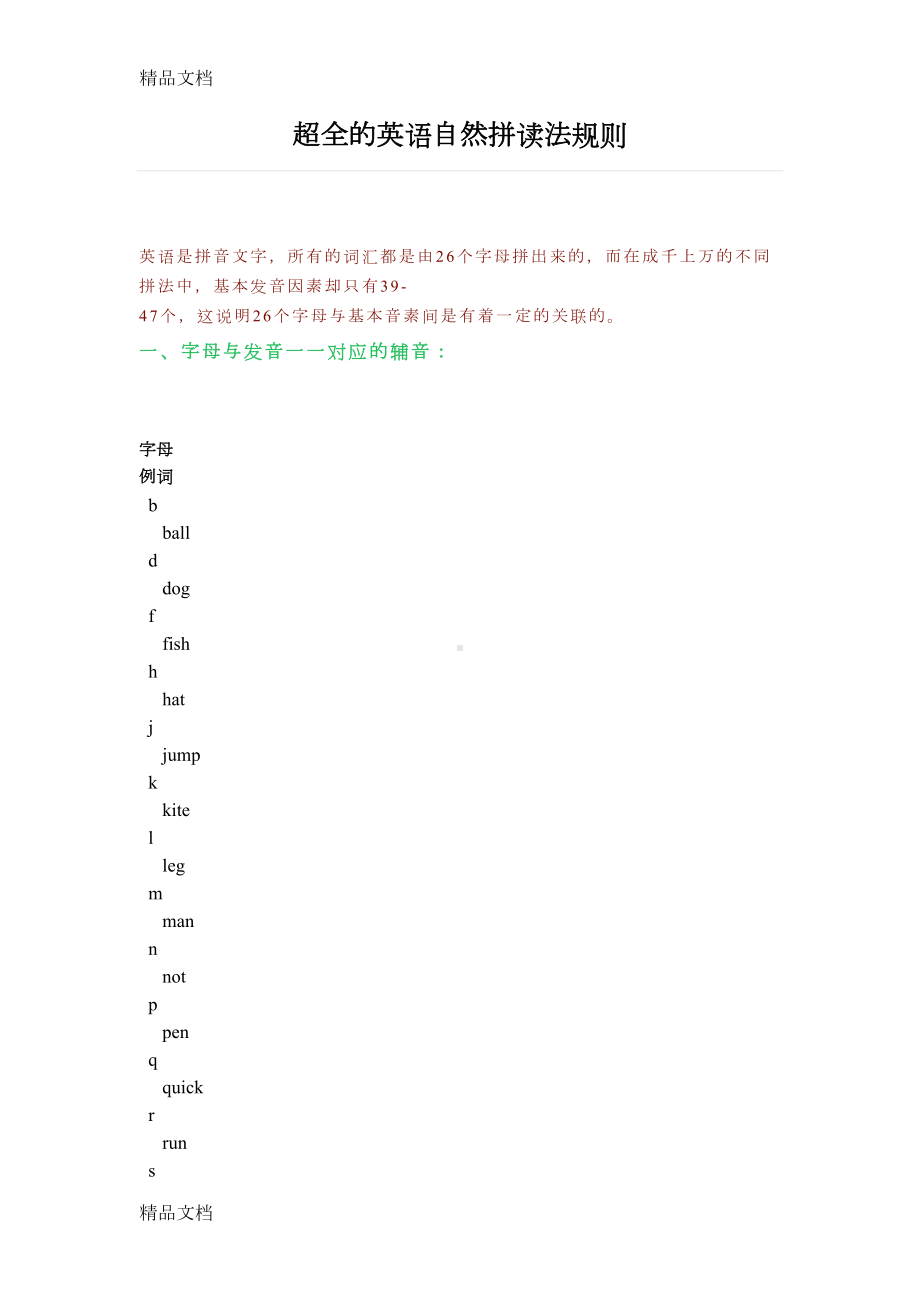 最新超全的英语自然拼读法规则(DOC 13页).docx_第1页