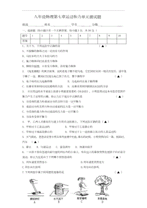 沪粤版八年级物理下册《第七章-运动与力》单元测试卷与详细答案(DOC 6页).docx