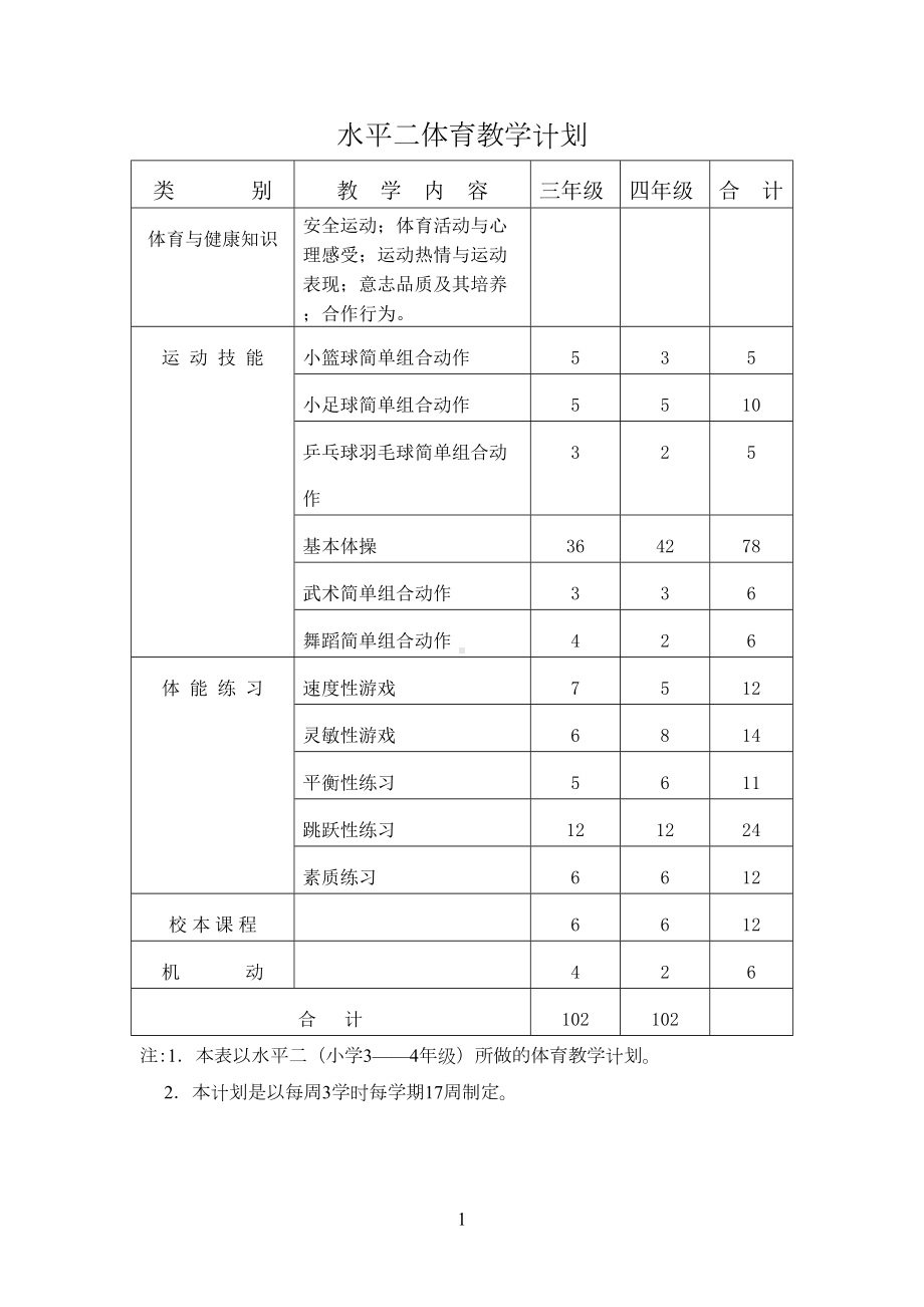 水平二体育教学计划(DOC 10页).doc_第1页