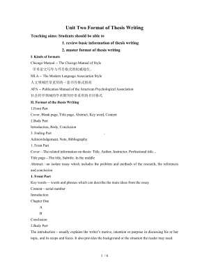 UnitTwoFormatofThesisWriting参考模板范本.doc