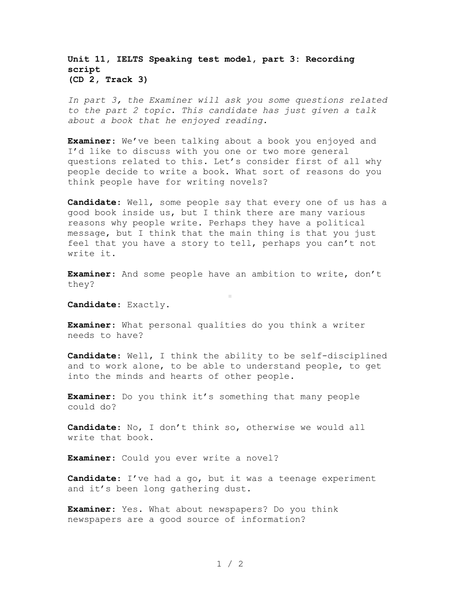 Unit11,IELTSSpeakingtestmodel,part3Recordingscript参考模板范本.doc_第1页