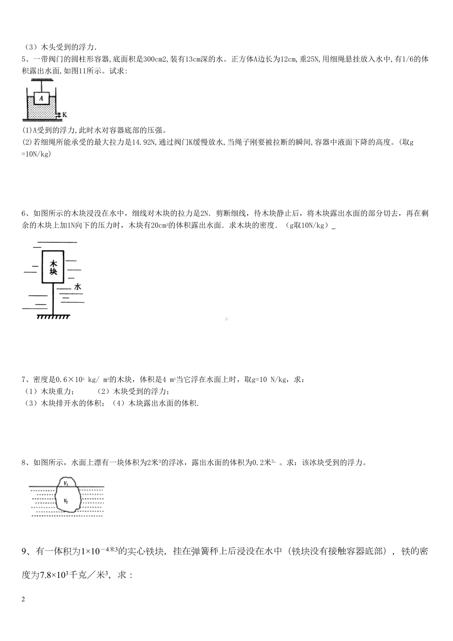 浮力压强计算题(含答案)(DOC 14页).doc_第2页