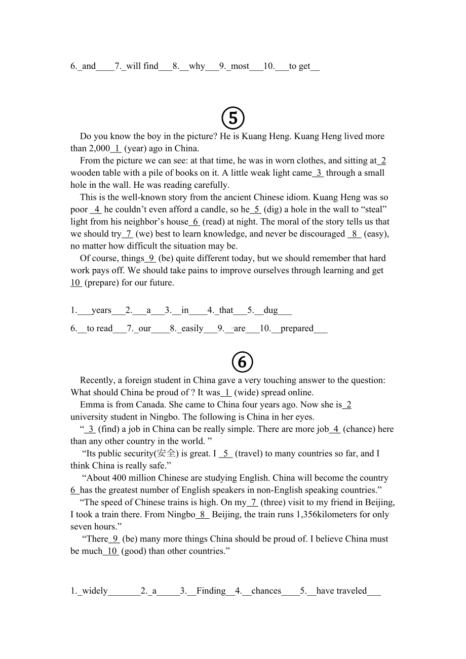 深圳中考题型专项训练：语法填空专项练习题(DOC 4页).doc_第3页