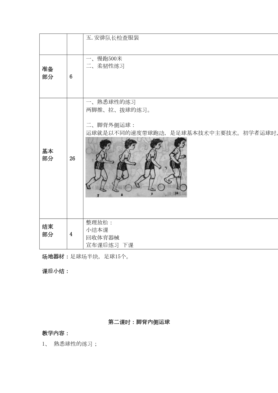 小学足球专项课(运球)教案汇总(DOC 19页).doc_第2页