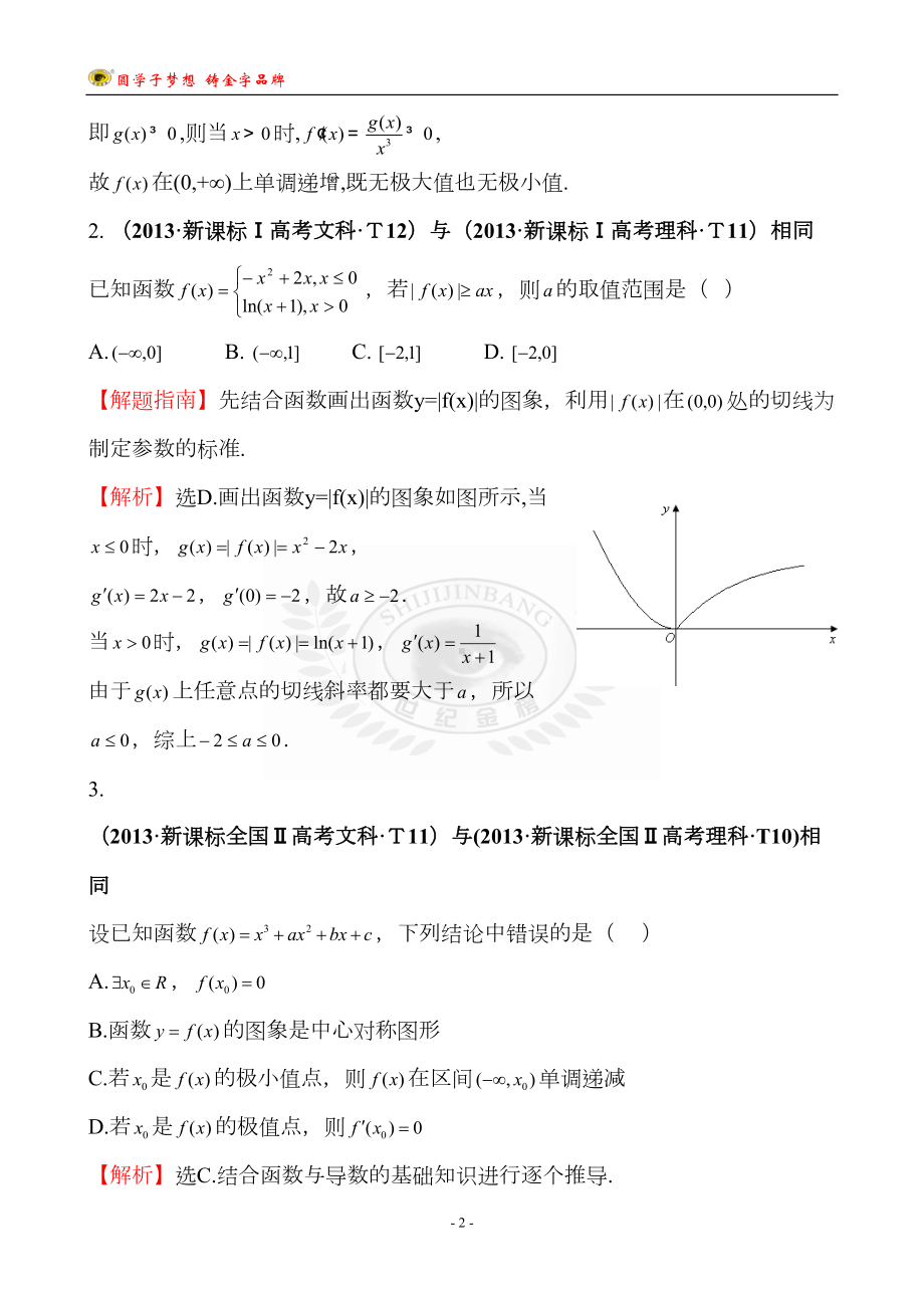 考点11-导数在研究函数中与生活中的优化问题举例(DOC 52页).doc_第2页