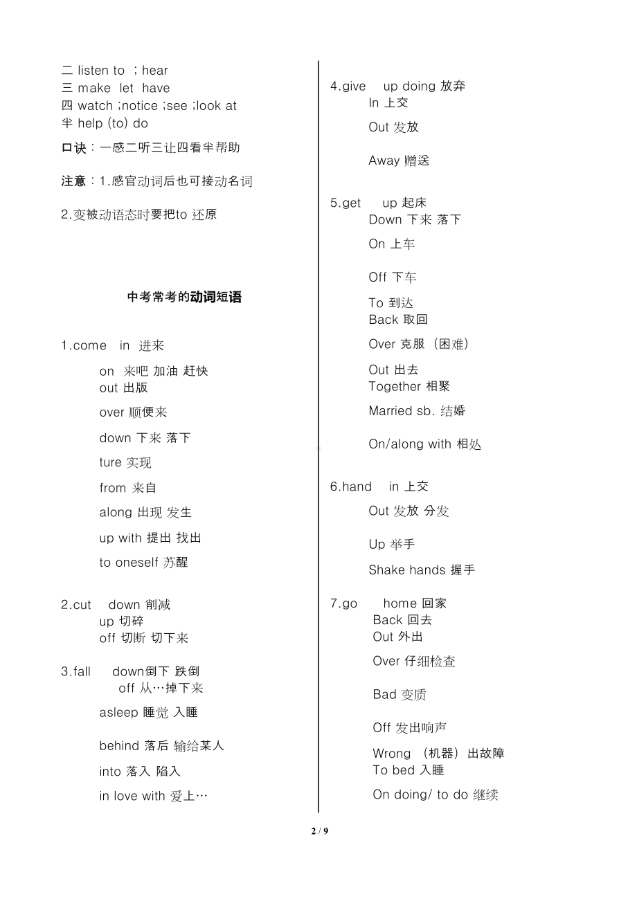 新中考英语重点句型和重难点短语搭配(DOC 7页).doc_第2页