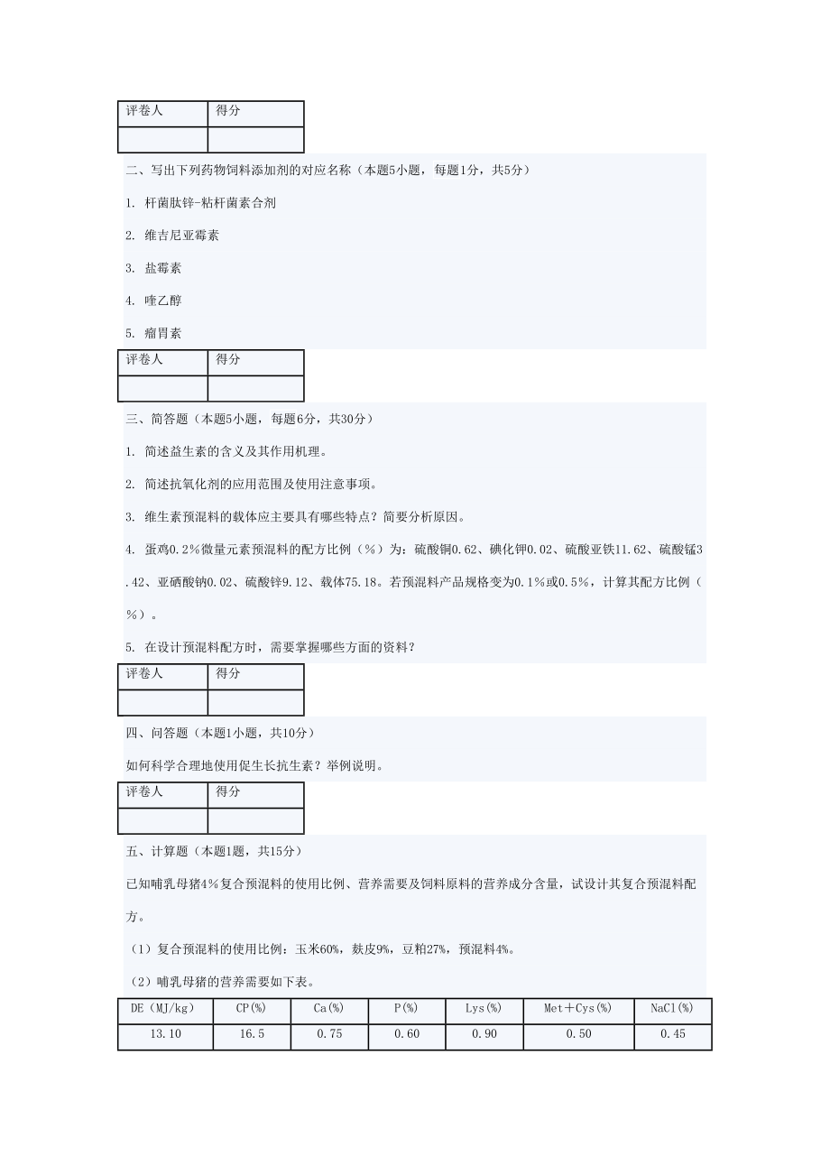 河南科技学院饲料添加剂学试题二(DOC 6页).doc_第2页