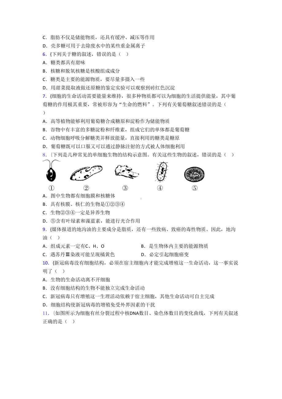 普通高中生物必修一试卷及答案(DOC 12页).doc_第2页